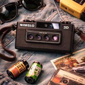 Nimslo 3D Camera with Leather Strap